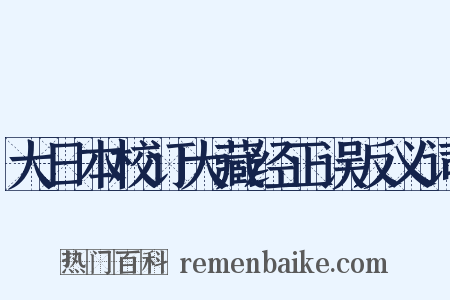 大日本校订大藏经正误反义词是什么意思的图片